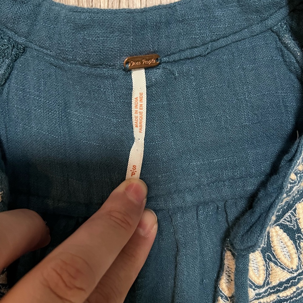 Free People Blue Embroidered Mini Dress - Picture 5 of 9